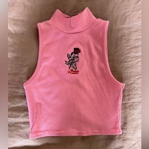 Broken promises pink crop tank